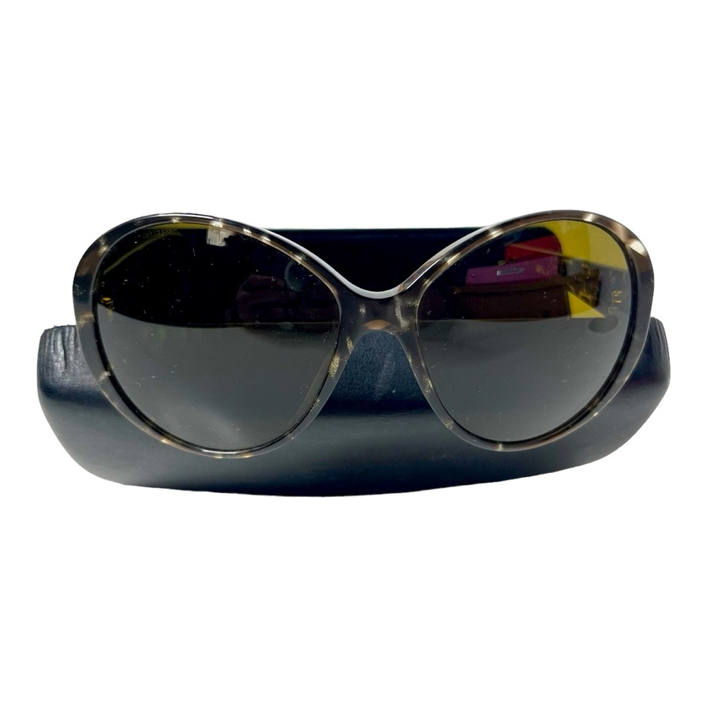 Versace Tortoiseshell Oversized Sunglasses with Dark Smoke Lenses with hard case